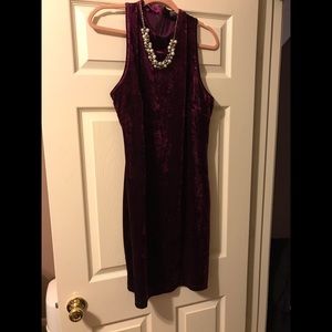 Forever 21 Cranberry Velvet Body Con Dress